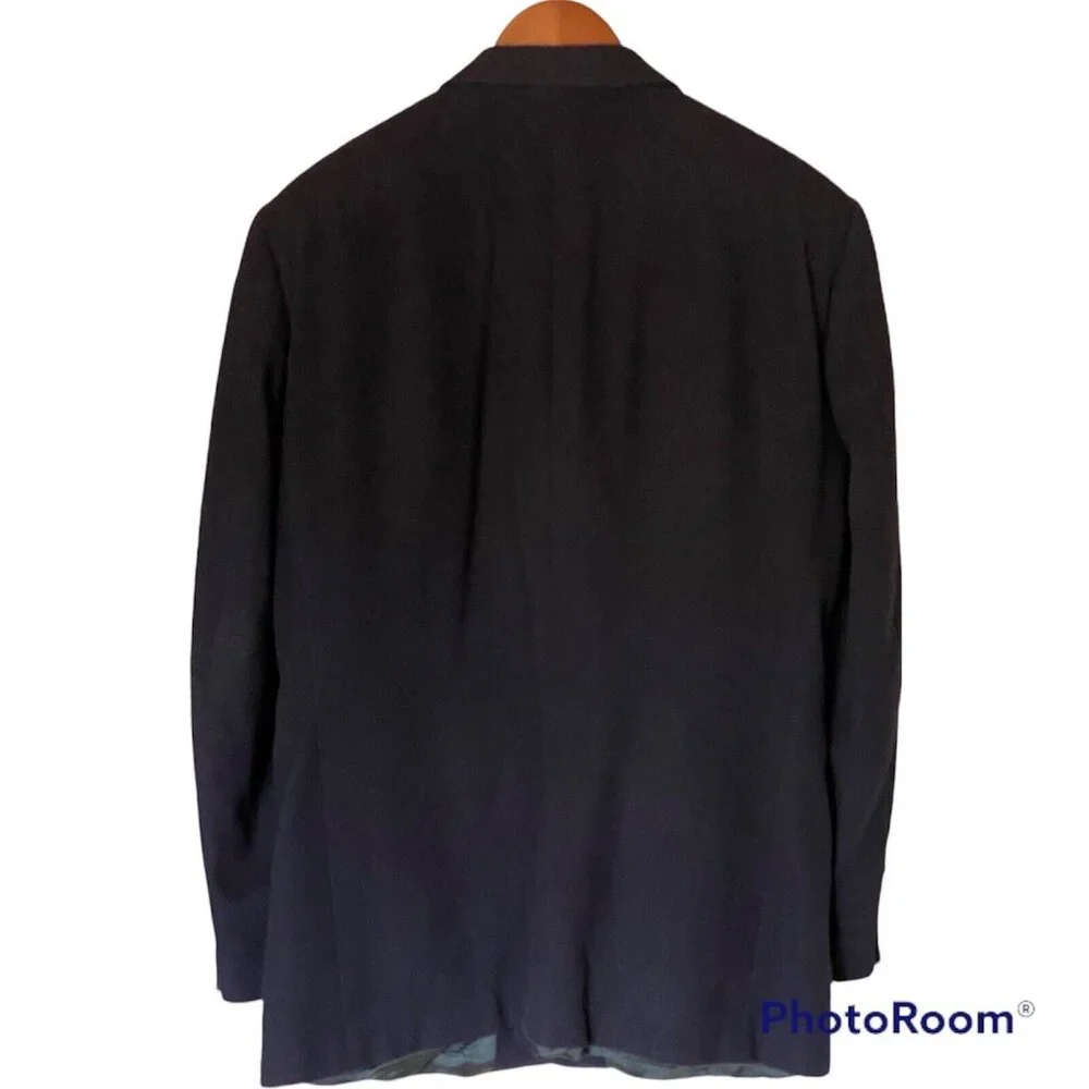 J. B. Britton Collection Navy Camel Hair Blazer Men's 42L Jacket Vintage - Picture 10 of 14
